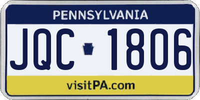 PA license plate JQC1806