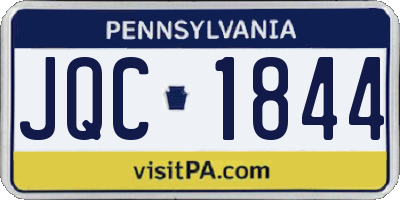 PA license plate JQC1844