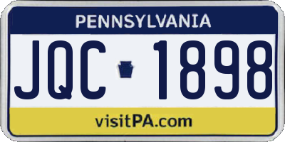 PA license plate JQC1898