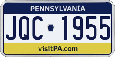 PA license plate JQC1955