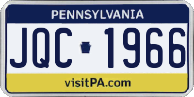 PA license plate JQC1966