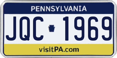 PA license plate JQC1969