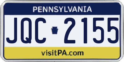 PA license plate JQC2155