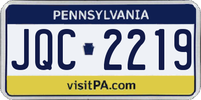 PA license plate JQC2219