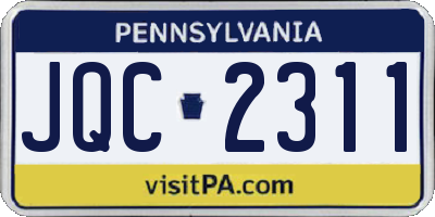 PA license plate JQC2311