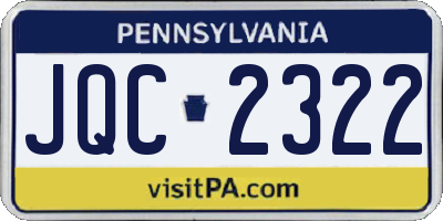 PA license plate JQC2322