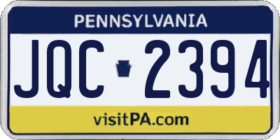 PA license plate JQC2394
