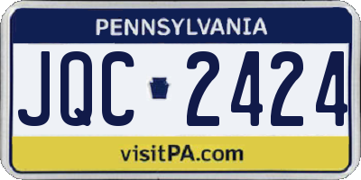 PA license plate JQC2424