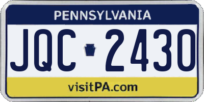 PA license plate JQC2430
