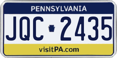 PA license plate JQC2435
