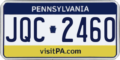 PA license plate JQC2460