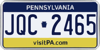 PA license plate JQC2465
