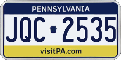 PA license plate JQC2535