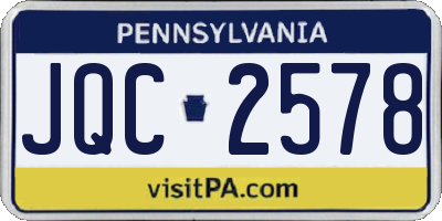 PA license plate JQC2578