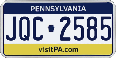 PA license plate JQC2585