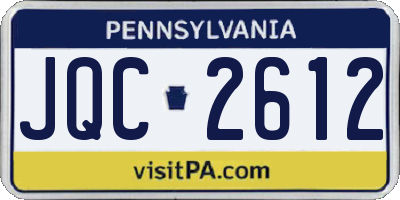 PA license plate JQC2612