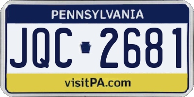 PA license plate JQC2681