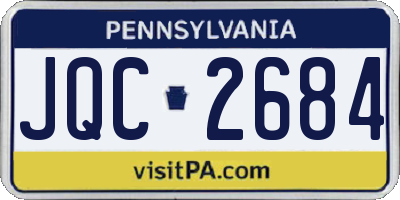 PA license plate JQC2684