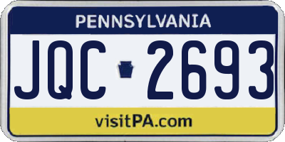 PA license plate JQC2693