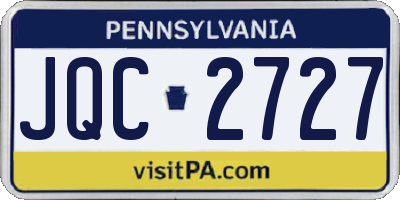 PA license plate JQC2727