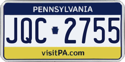 PA license plate JQC2755