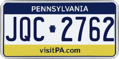 PA license plate JQC2762