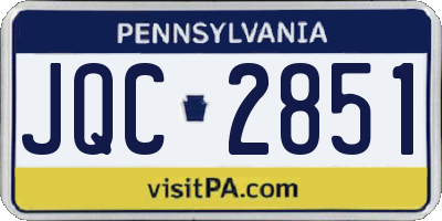 PA license plate JQC2851