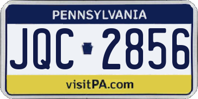 PA license plate JQC2856