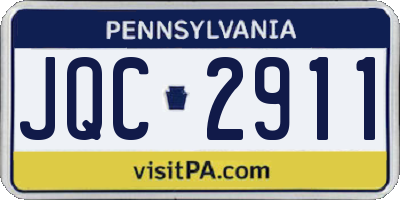 PA license plate JQC2911