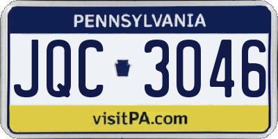 PA license plate JQC3046