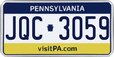 PA license plate JQC3059