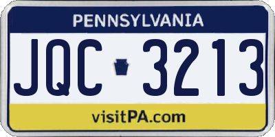 PA license plate JQC3213