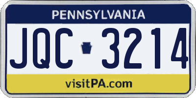 PA license plate JQC3214