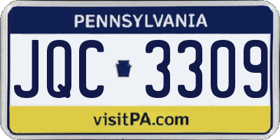 PA license plate JQC3309