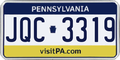PA license plate JQC3319