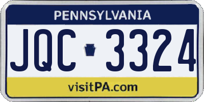 PA license plate JQC3324