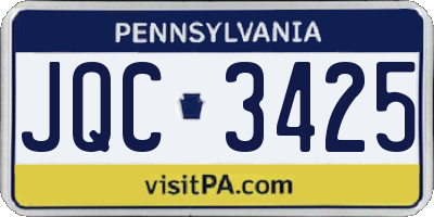 PA license plate JQC3425