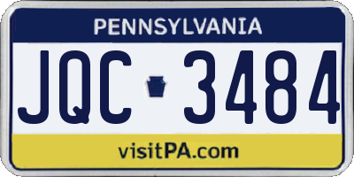 PA license plate JQC3484