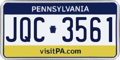 PA license plate JQC3561
