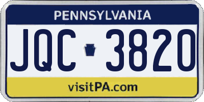 PA license plate JQC3820
