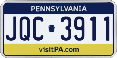 PA license plate JQC3911