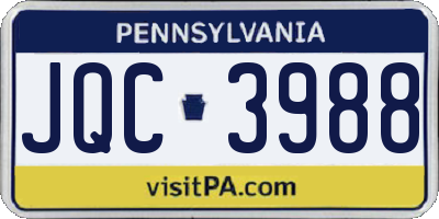 PA license plate JQC3988