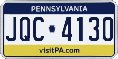 PA license plate JQC4130