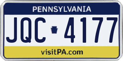 PA license plate JQC4177