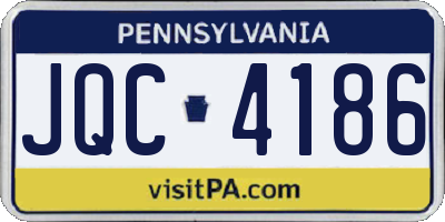 PA license plate JQC4186