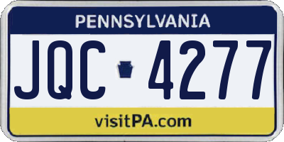 PA license plate JQC4277