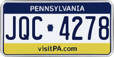 PA license plate JQC4278