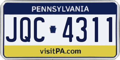 PA license plate JQC4311