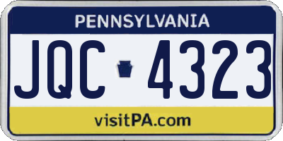 PA license plate JQC4323