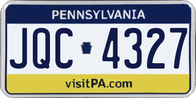 PA license plate JQC4327